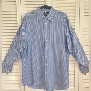 Stafford men’s wrinkle free button down long sleeve top  size 17.5/34–35